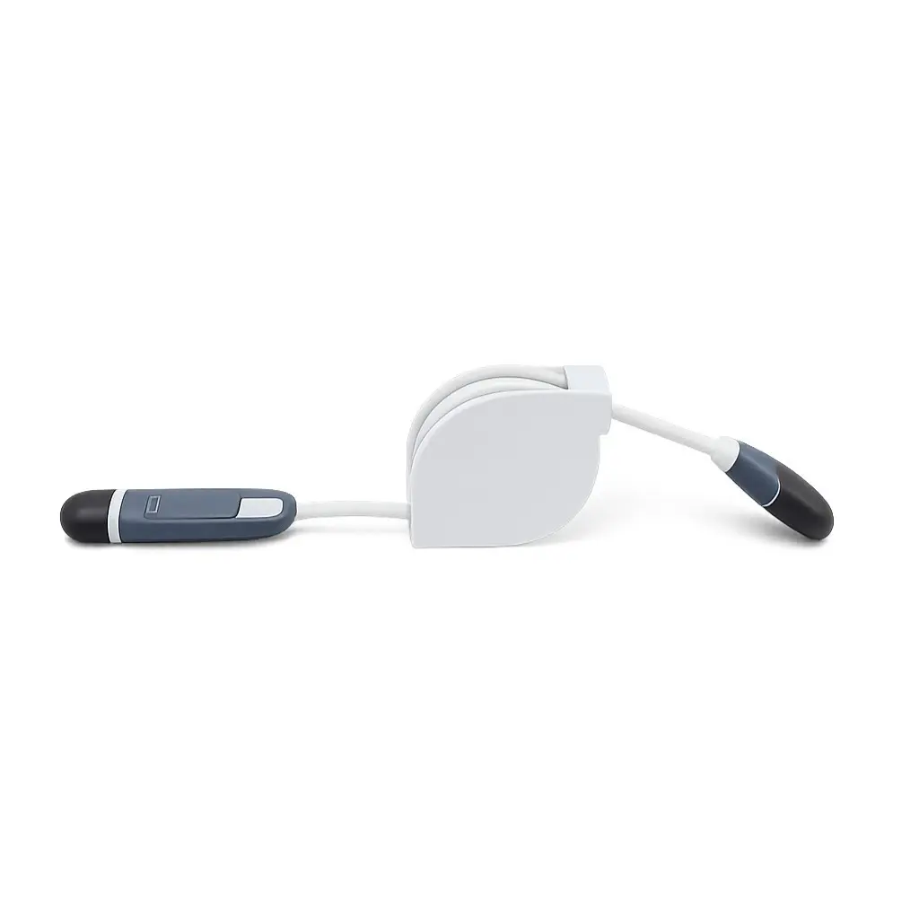 Cable Retractil 2 EN 1 - Blanco