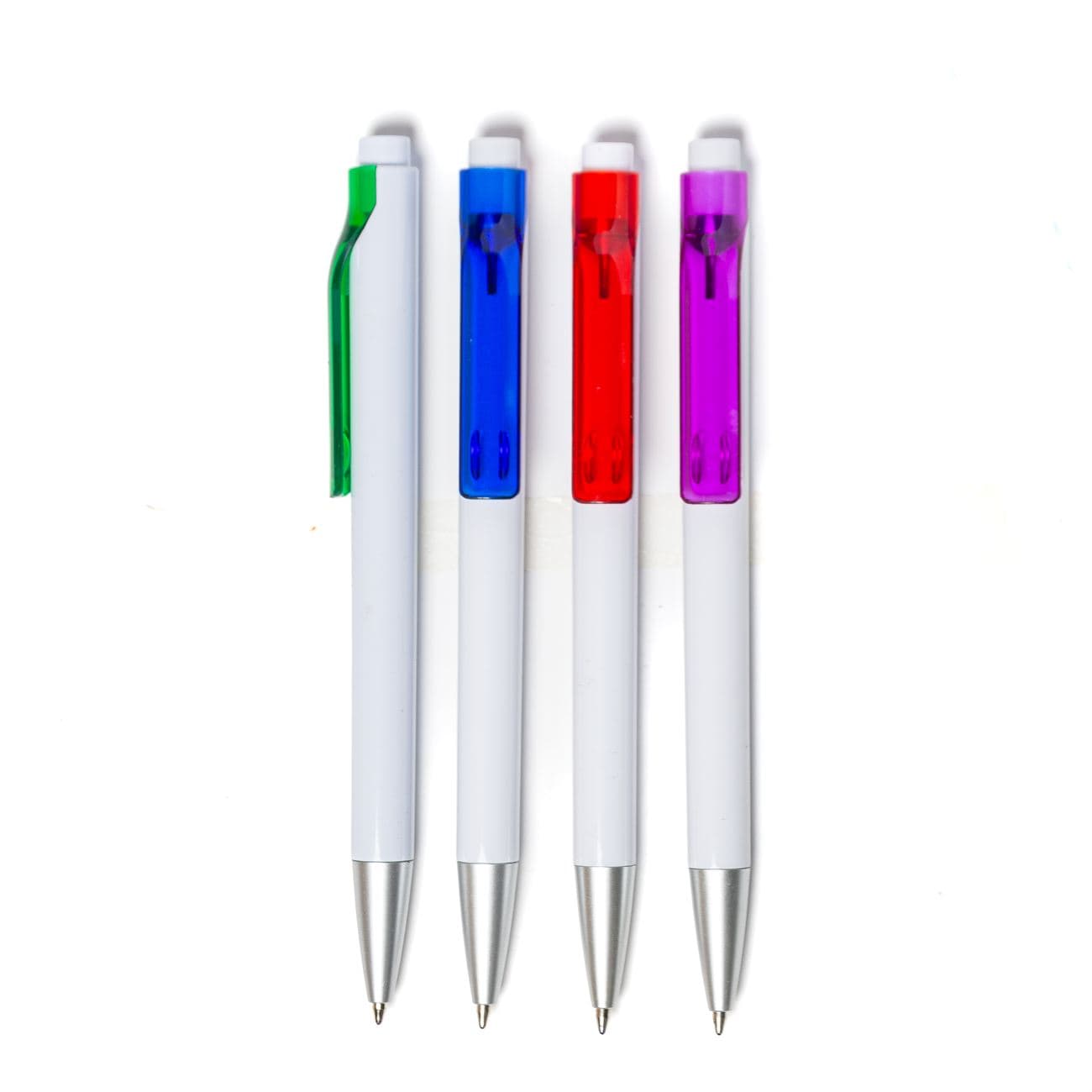 Bolígrafo Retractil Cuerpo Blanco Clip Color