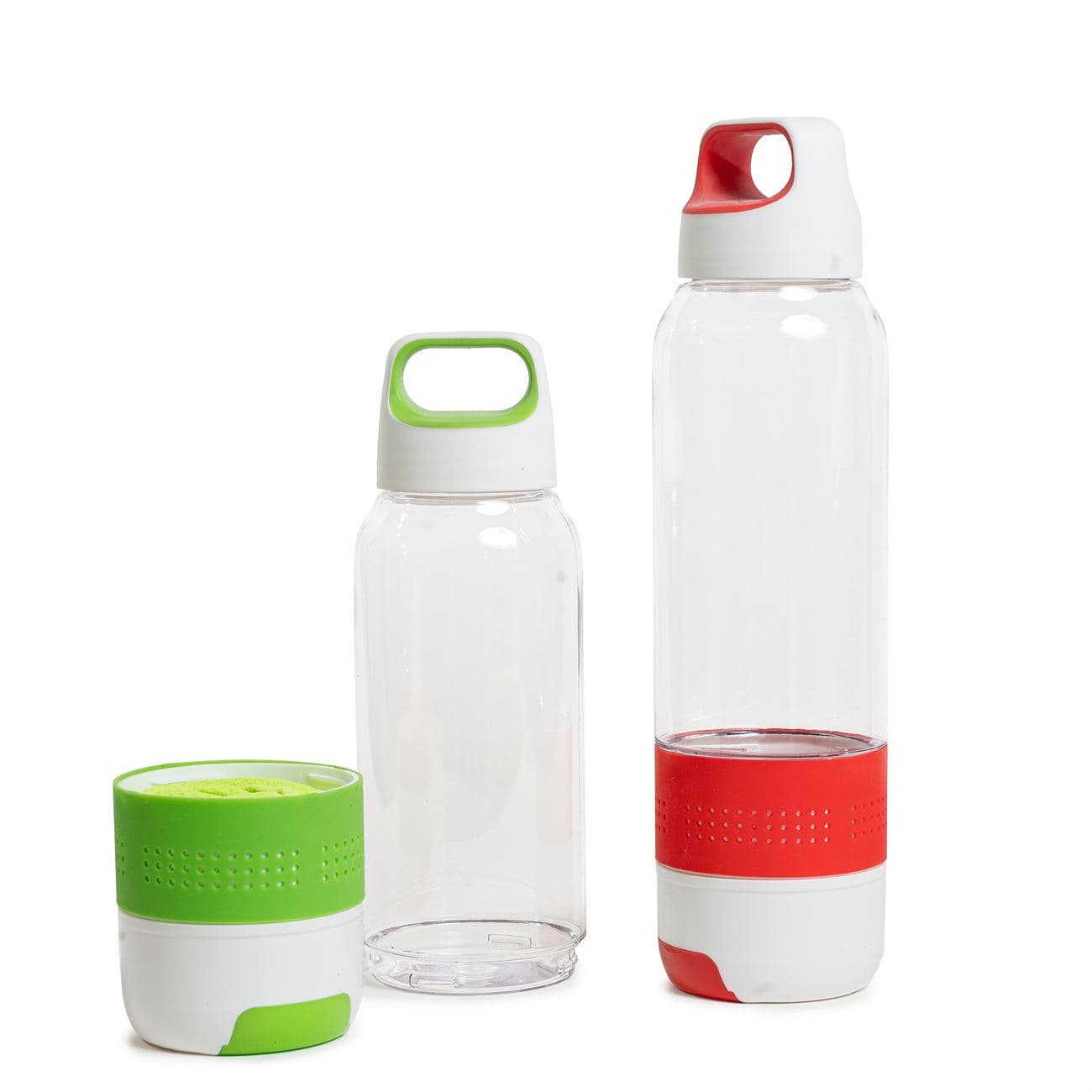 Botella PVC cristal con toalla de microfibra