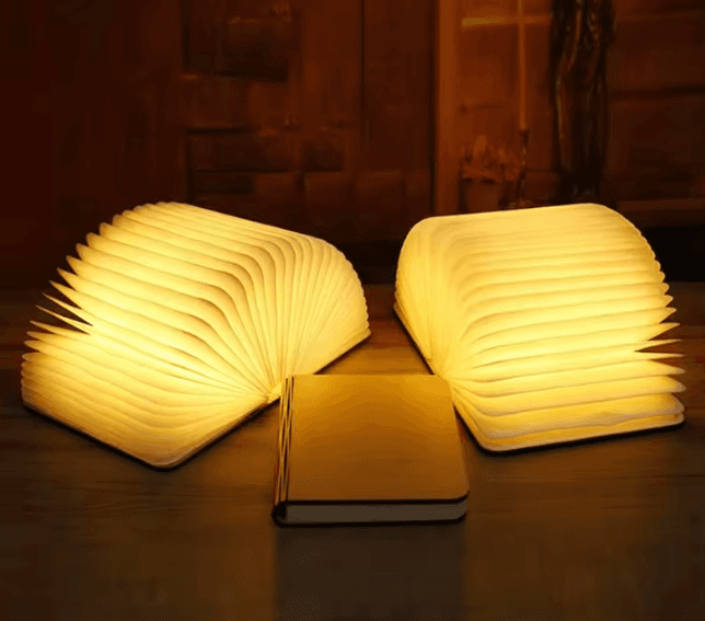 Lámpara Libro Recargable USB Luz Ambiente Plegable
