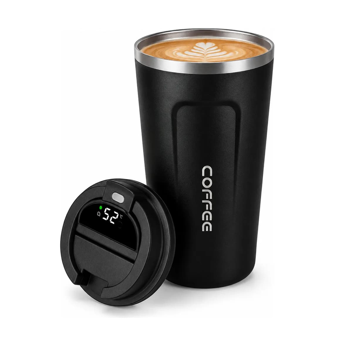 Vaso Térmico Con Display LED 510ml - Negro
